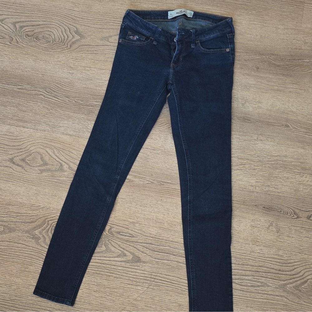 Hollister Women's Dark Wash Skinny Jeans Size 24 Low Rise Blue Denim - Picture 4 of 5